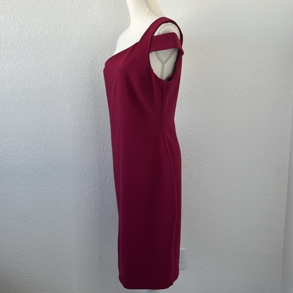 Likely Packard Dress in Raspberry‎ One-Shoulder Fitted Cocktail Party Size 12 - Picture 5 of 9